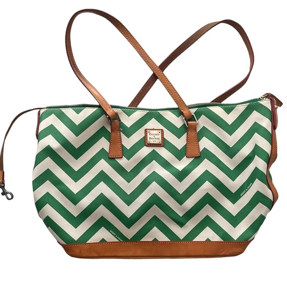 Dooney & Bourke Bags Dooney Bourke Chevron Satchel Tote Bag Seafoam